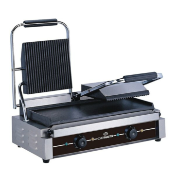 Chefmaster HEA751 Double Contact Grill - Ribbed/Smooth
