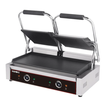 Hamoki PG-2SC Double Contact Grill Ribbed/Smooth