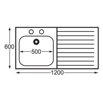 Franke Sissons E20602R Stainless Steel Sink Right Hand Drainer 1200mm