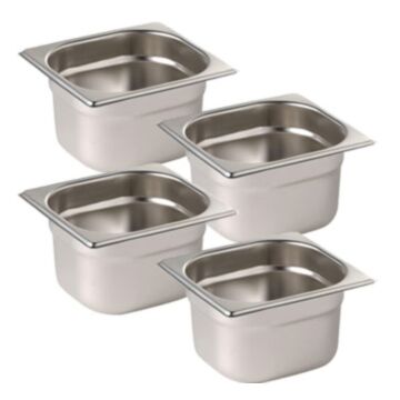 Set of 4 x 1/6 Gastronorm Pans