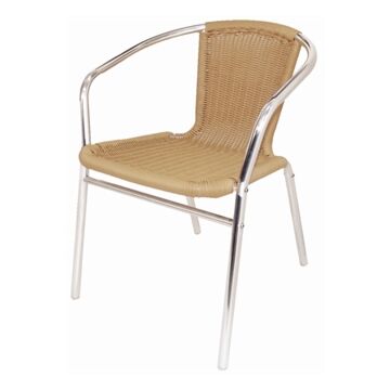 Bolero U422 Aluminium and Natural Wicker Chair