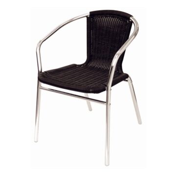 Bolero U507 Aluminium and Black Wicker Chair