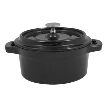Vogue Y259 Cast Iron Mini Round Pot Black