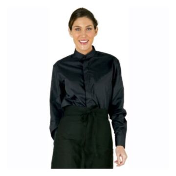 Ladies B024 Black Mandarin Shirt