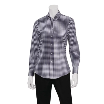 Ladies B877 Navy Gingham Shirt