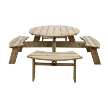 Rowlinson CG097 Round 6.5ft Wooden Picnic Table