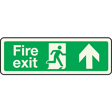 W301 Fire Exit Sign Arrow Up