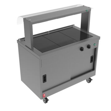 Falcon FC3-P Three Hot Top Servery with Half-Height Sneeze Screen