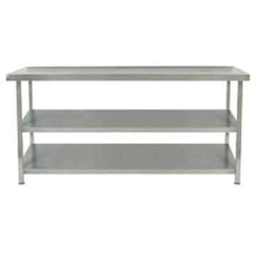 Parry Stainless Steel Wall Table With Two Undershelves 500mm Depth