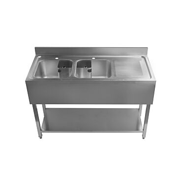 Cater Kitchen PD1400RHD Double Bowl Single Drainer Sink
