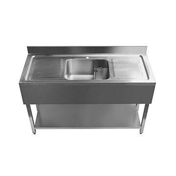 Cater Kitchen PD1500DD Single Bowl Double Drainer Sink