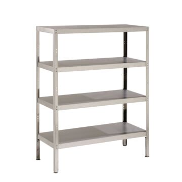 Parry Stainless Steel Solid Storage Racks 300mm - 4 Shelves