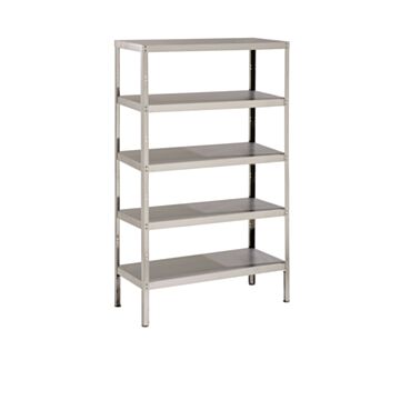 Parry Stainless Steel Solid 5 Shelf Storage Racks 500mm Depth