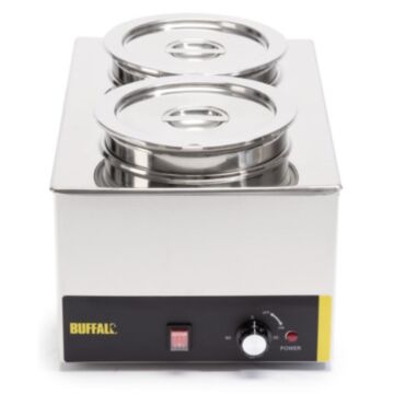 Buffalo S077 wet heat Bain Marie with round pots