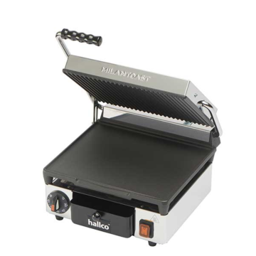 Hallco MEMT16001XNS Panini/Contact Non-Stick Grill - Ribbed/Smooth