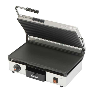 Hallco MEMT16031XNS Panini/Contact Non-Stick Grill - Ribbed/Smooth