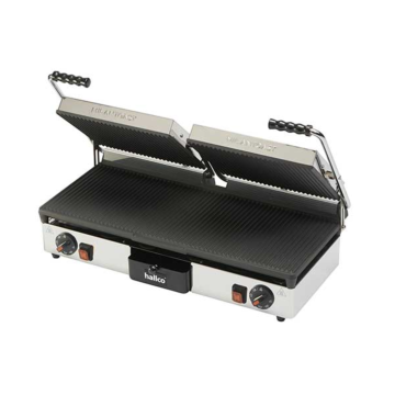 Hallco MEMT16050XNS Double Panini/Contact Non-Stick Grill - Ribbed