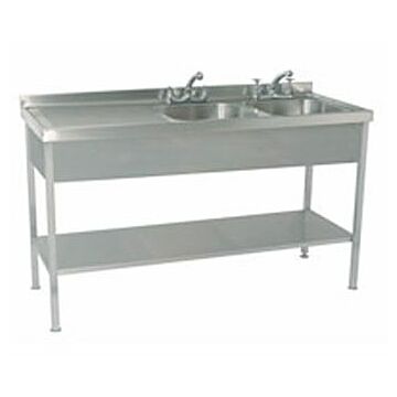 Parry SINK1560DBLFP/RFP Double Bowl Single Drainer Sink