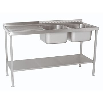 Parry SINKD1560DBL Double Bowl Single Drainer Sink