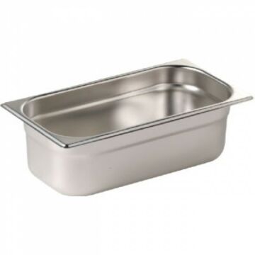 Vogue SSGP14 Stainless Steel Gastronorm Pan - 1/4 Size