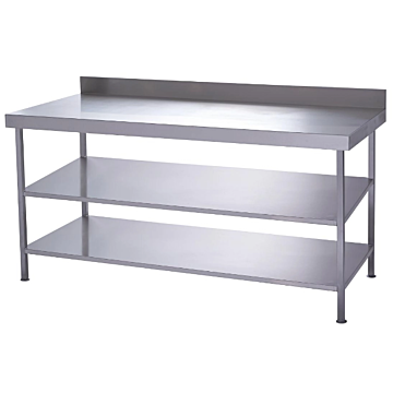 Parry Pre-Assembled TAB600-2W Stainless Steel Wall Table with Two Undershelves
