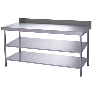 Parry TAB650-2W Stainless Steel Wall Table with Two Undershelves