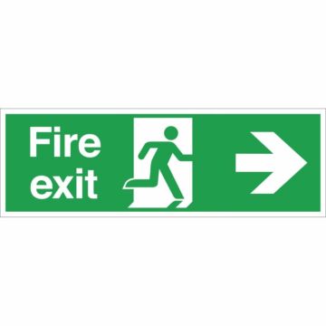 W302 Fire Exit Sign Arrow Right