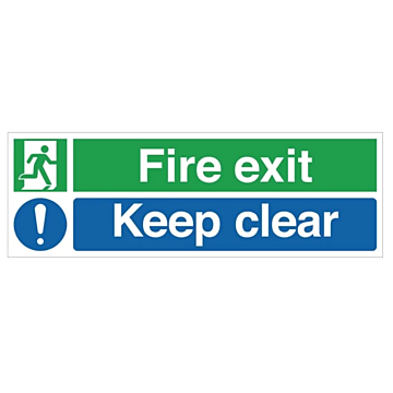 Fire Exit Keep Clear Safety Sign - W311