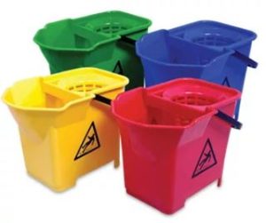 Coloured mop buckets