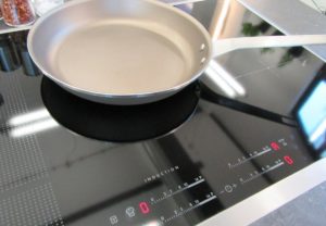 Induction cook top with frying pan