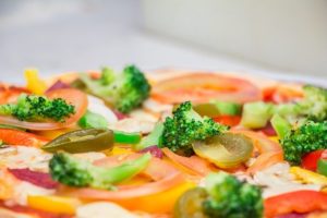 Vegetables as pizza topping