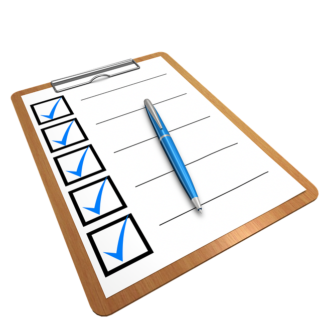 Checklist with pen on a clipboard