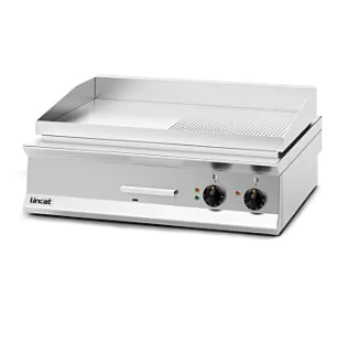 Lincat griddle with smooth and ribbed cooking plates
