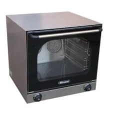 black convection oven with glass door panel