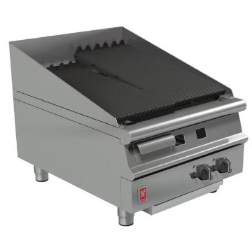 falcon chargrill with ribbed cooking plates, one tilted and one flat