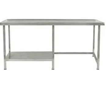 stainless steel table with half undershelf and half void