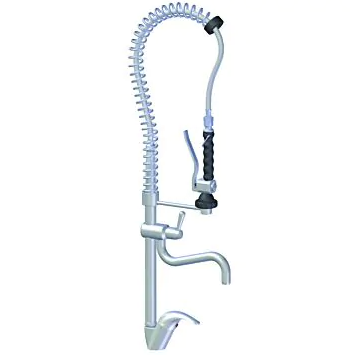 tap with flexible arm and pre-rinse spray nozzle