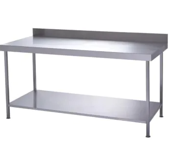 stainless steel table with upstand and single undershelf